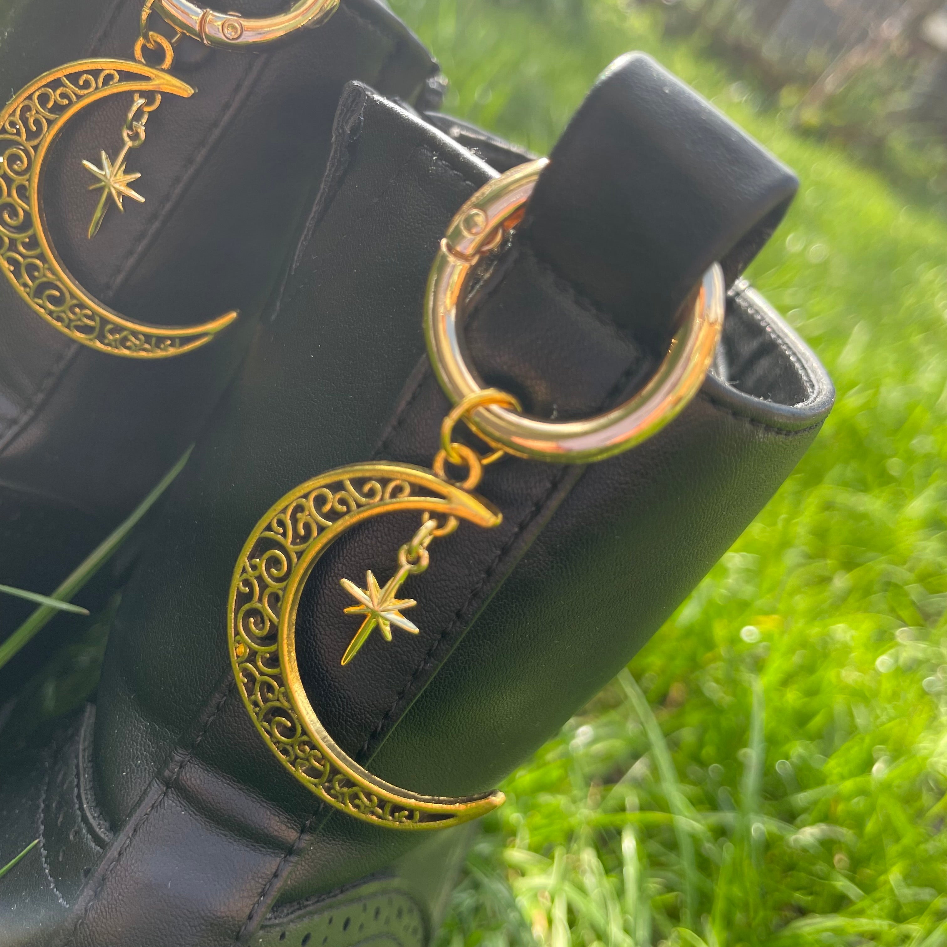 Moon and Star Boot Charms - Gold