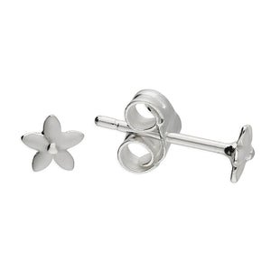 Tiny Daisy Earrings - White Enamel and Sterling Silver Studs