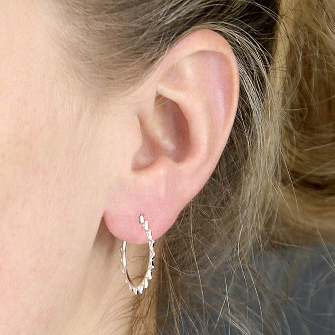 Outline Star Hoop earrings - Sterling Silver Studs