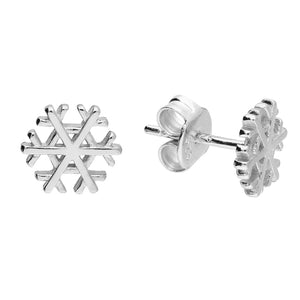 Silver Snowflake Stud Earrings - Christmas Earrings