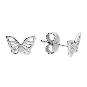 Cut-out Butterfly Earrings - Sterling Silver Studs