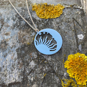 Sun and Moon Necklace - Silver and Stainless steel