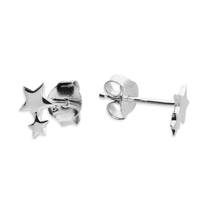 Double Star Earrings - Sterling Silver Studs