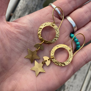 New Moon Hoop Earrings - Brass