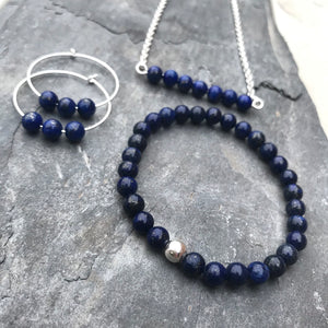 Lapis Lazuli Gemstone Crystal Bracelet - Well Being Crystal Jewellery - September Birthstone Gift