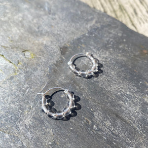 Clear Quartz Sterling Silver Huggies - Small Hoop Earrings