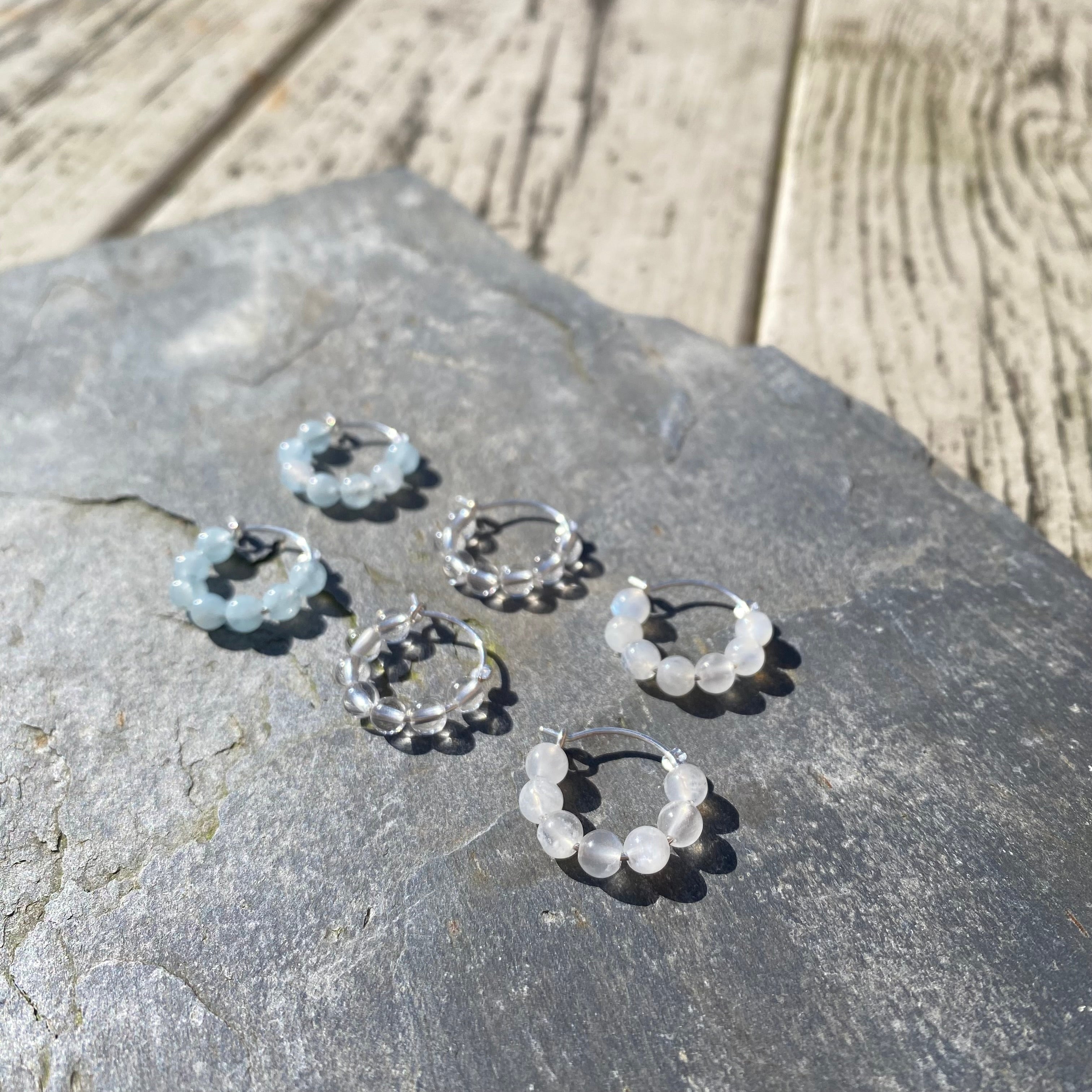 Quartz crystal hoop on sale earrings