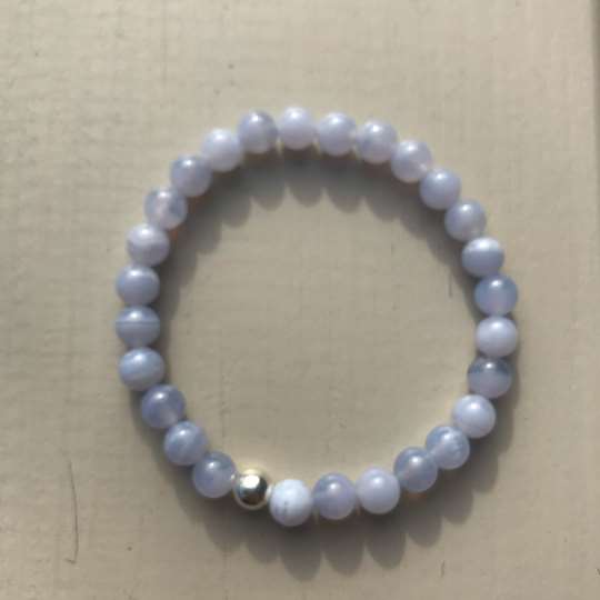 Blue Lace Agate Gemstone Bracelet - Well Being Crystal Jewellery