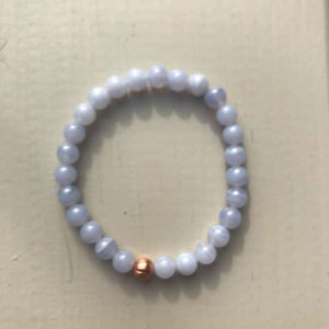 Blue Lace Agate Gemstone Bracelet - Well Being Crystal Jewellery