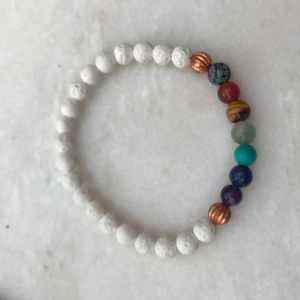 White Chakra Lava Rock Bracelet - Well Being Diffuser Jewellery