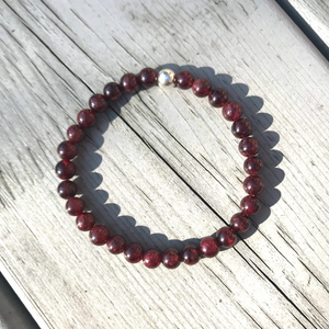 Garnet Gemstone Bracelet - Well Being Crystal Jewellery - January Birthstone Gemstone Crystal