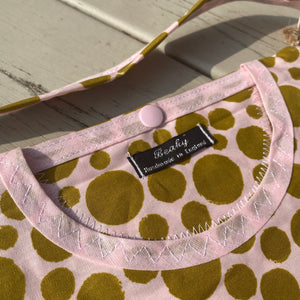 Spotty Peg Bag - Mustard and Pale Pink