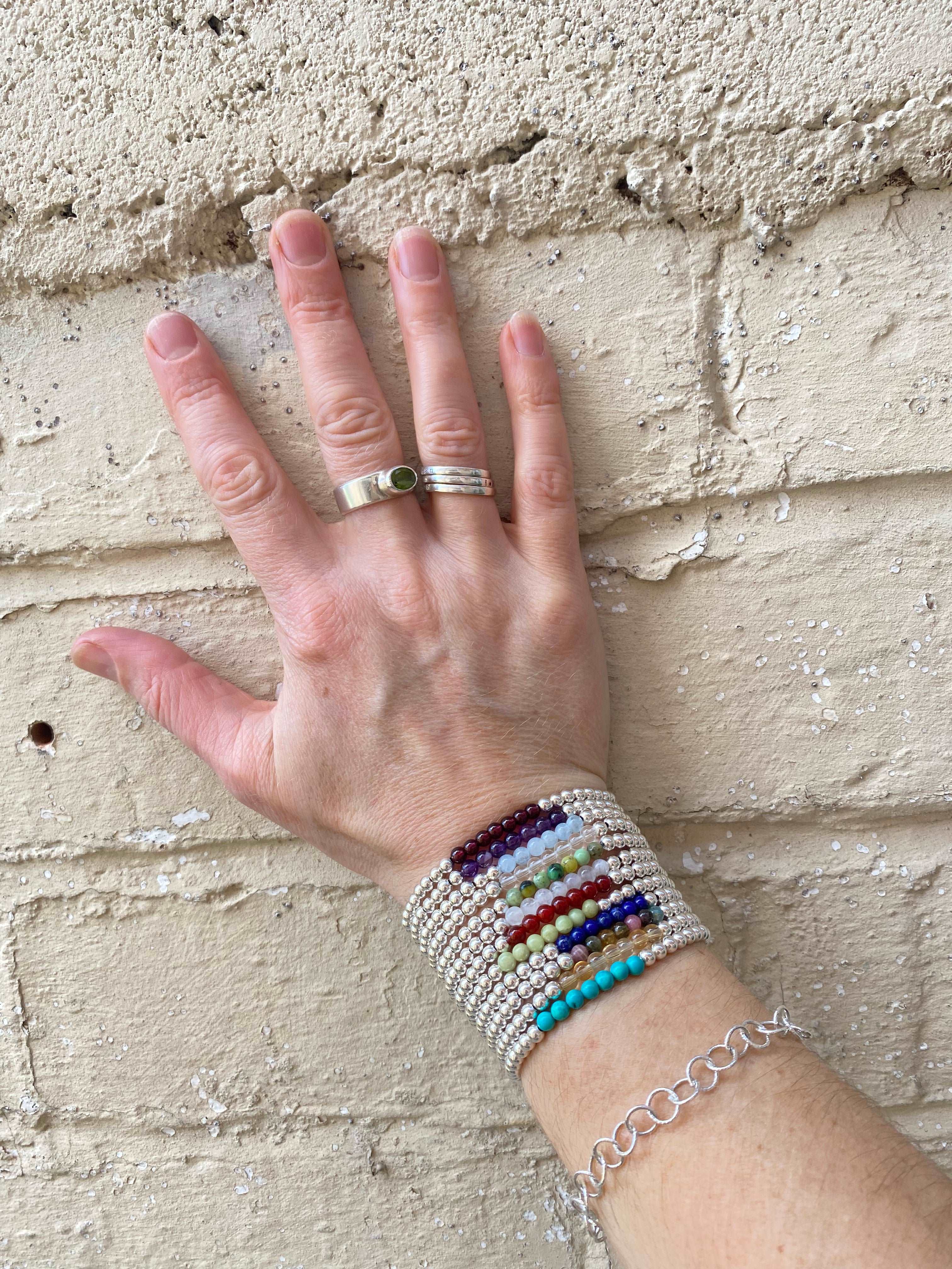 Amethyst Stacker Bracelet - Sterling Silver