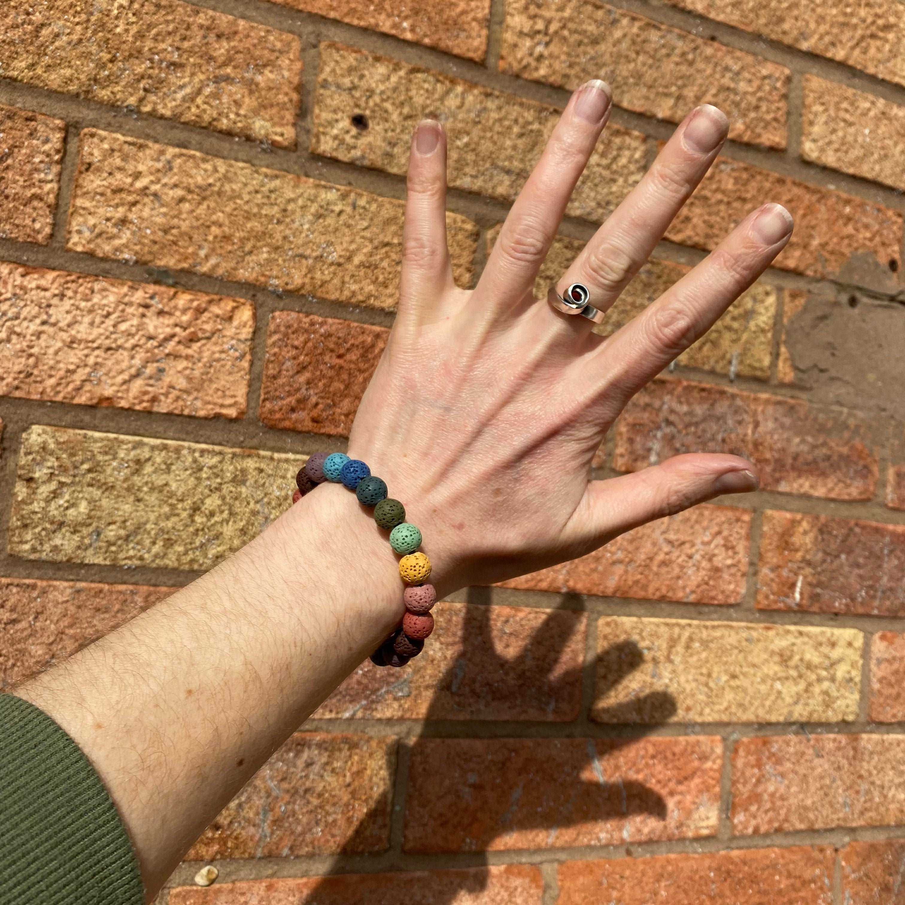 Chunky Rainbow Lava Rock Diffuser Bracelet
