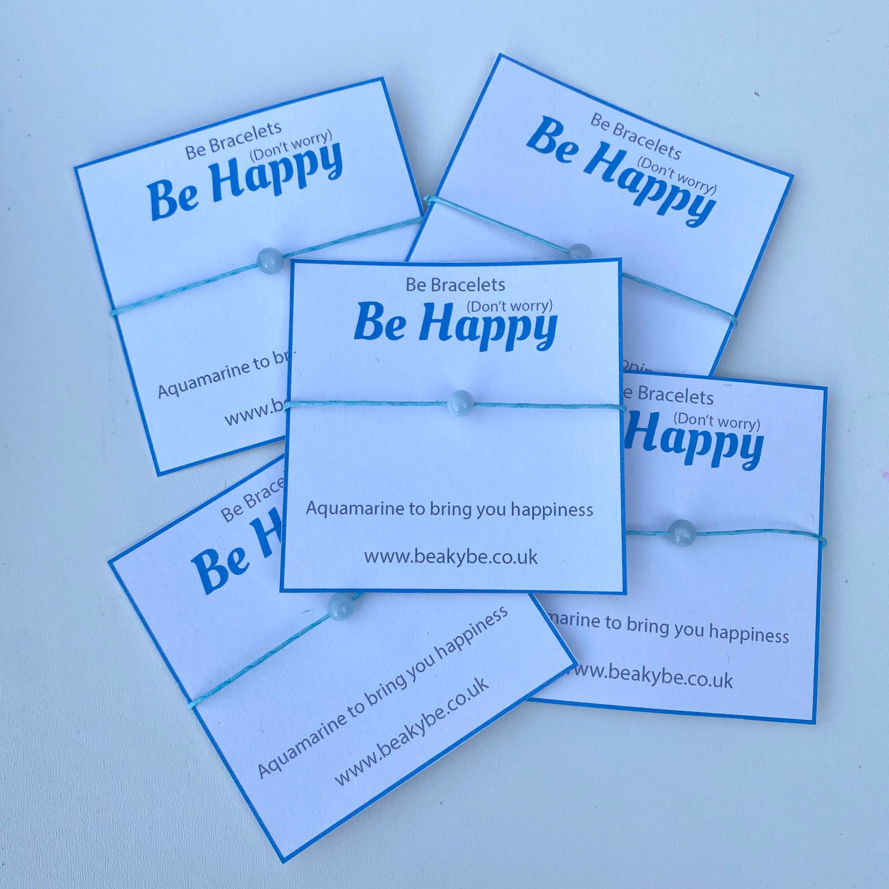 Be Happy - Be Bracelet - Aquamarine String Bracelet Gifts