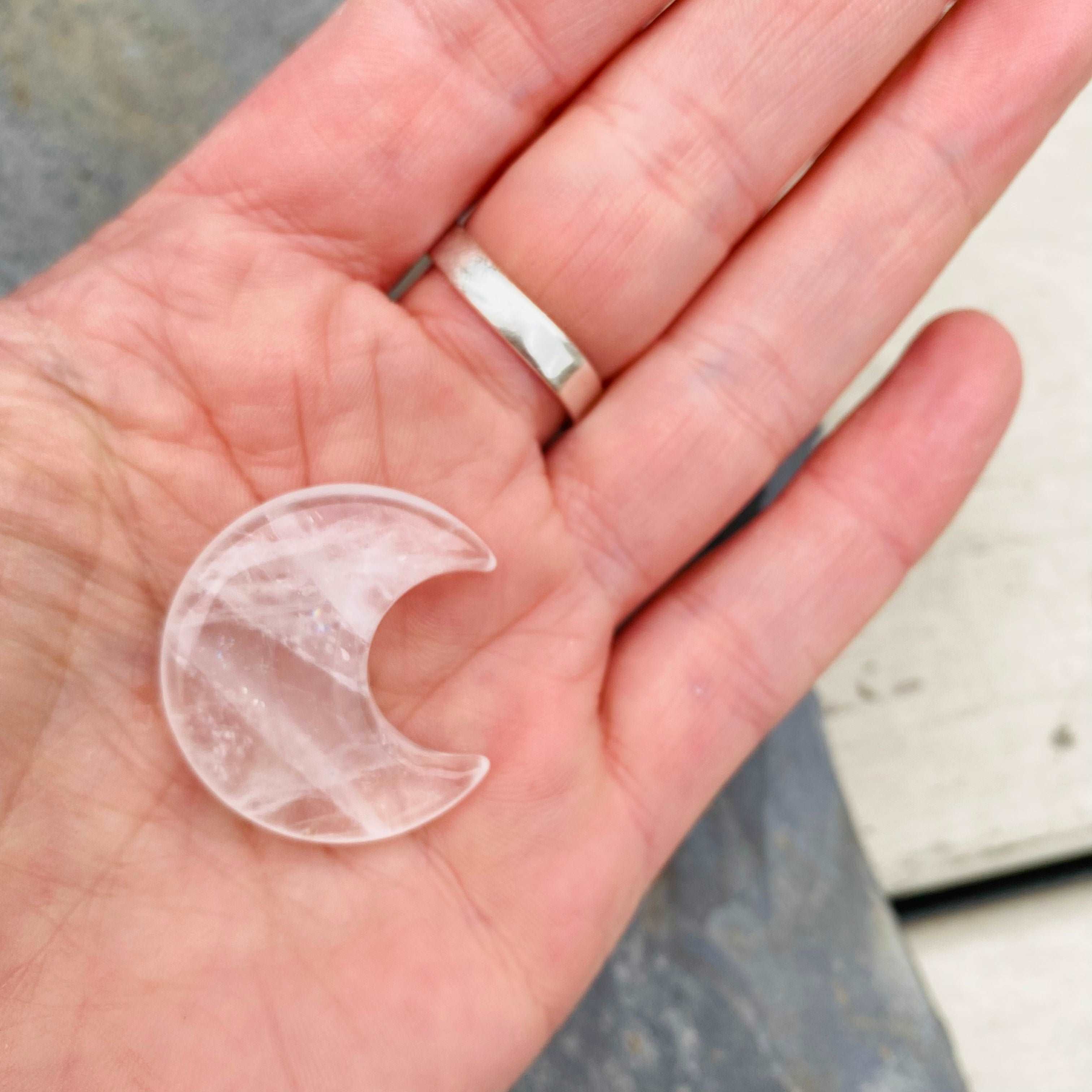 Clear Quartz Crystal Moon