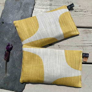 Abstract print yellow and beige Sleep Pillow filled with with Lavender and Hops