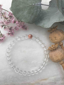 Clear Quartz Gemstone Bracelet - Well Being Crystal Jewellery - April Birthstone