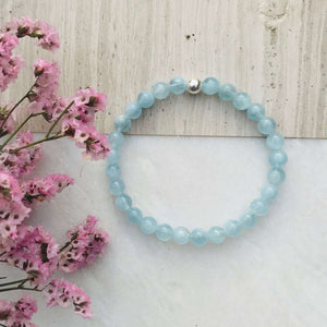 Aquamarine Gemstone Bracelet - Well Being Crystal Jewellery - March Birthstone
