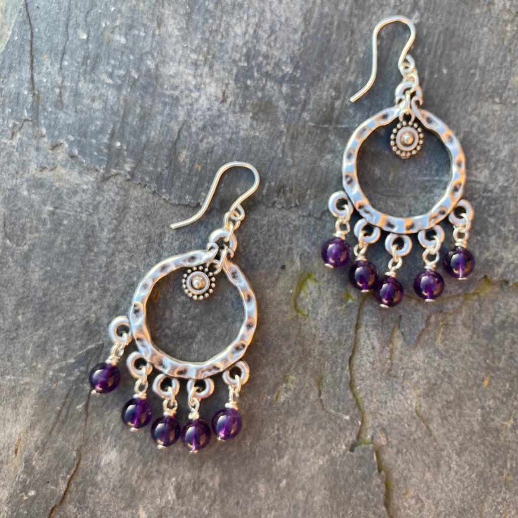 handmade amethyst earrings