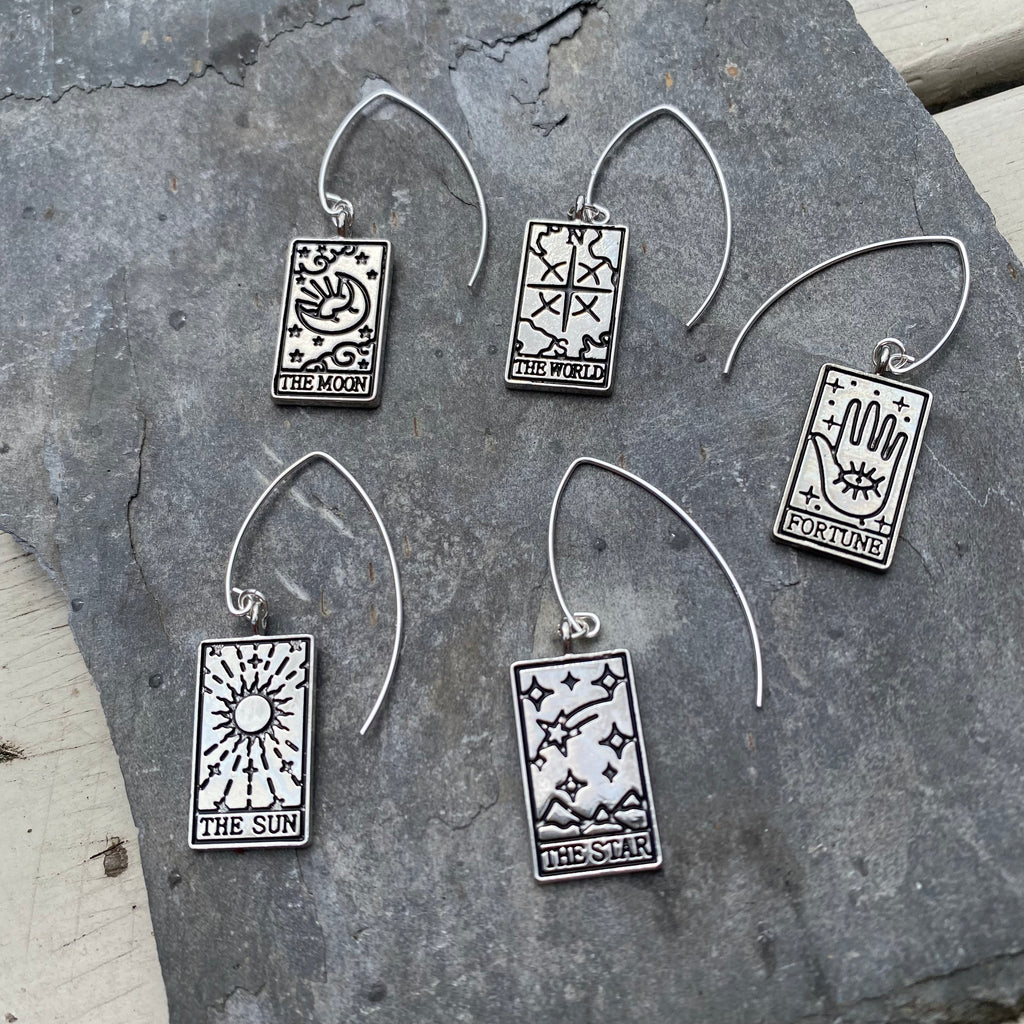 Tarot Card Earrings - Sterling Silver Jewellery