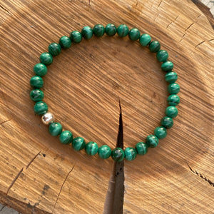 Men's Jewellery Malachite Crystal Bracelet - Silver and Gemstone Bracelet