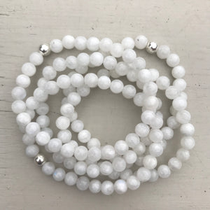 Moonstone Gemstone Bracelet - Well Being Crystal Jewellery - June Birthstone Gift