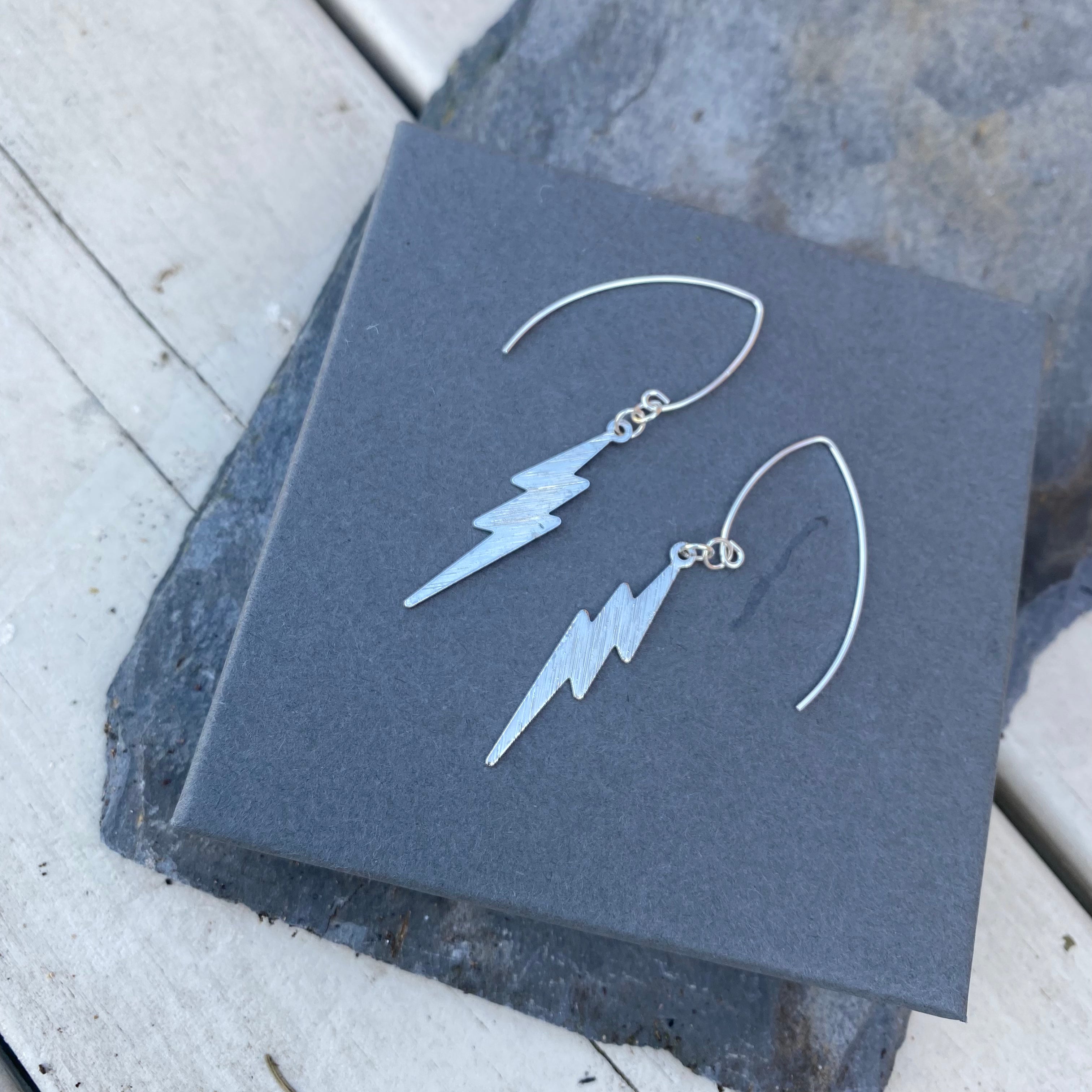 Quirky Sterling Silver Jewellery Gifts Lightning Bolt Earrings