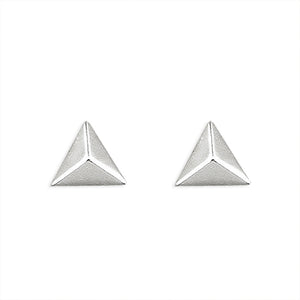 Triangle Stud Earrings - Sterling Silver Jewellery
