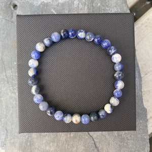 Men’s Jewellery Sodalite Bracelet - Sterling Silver and Gemstone Bracelet