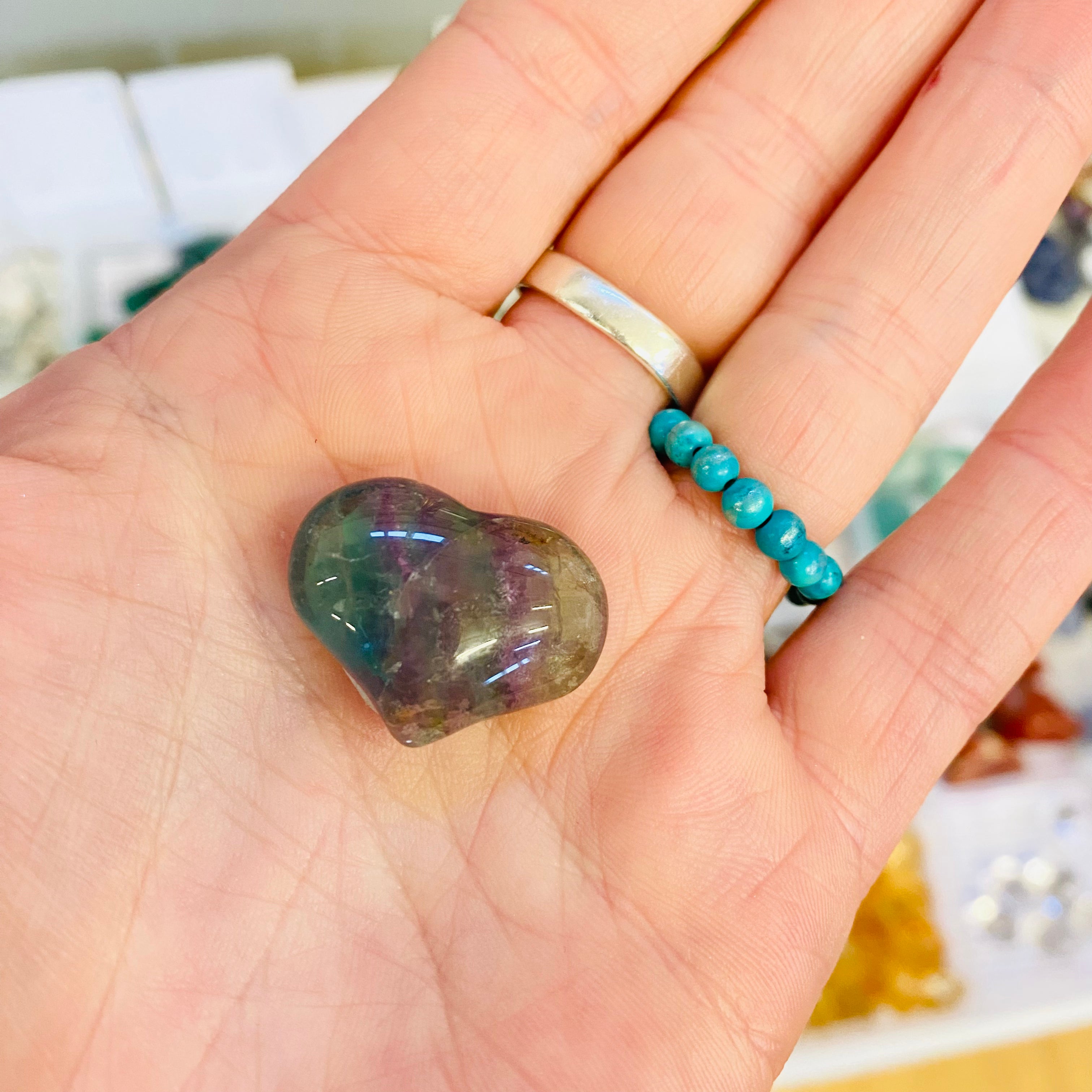 Tiny Fluorite Heart Crystal