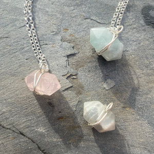Moonstone Necklace - Sterling Silver Crystal Wand - Stone of Love - Gemstone Jewellery