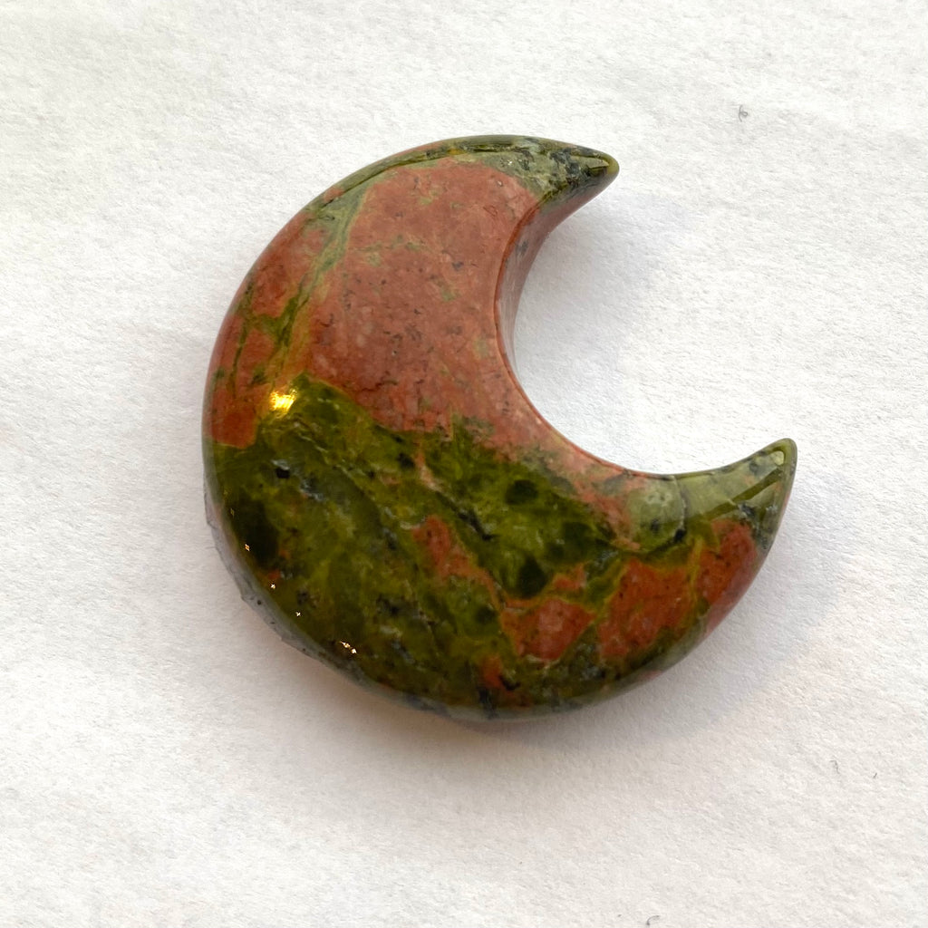 Unakite Crystal Moon Gemstone