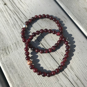 Garnet Gemstone Bracelet - Well Being Crystal Jewellery - January Birthstone Gemstone Crystal