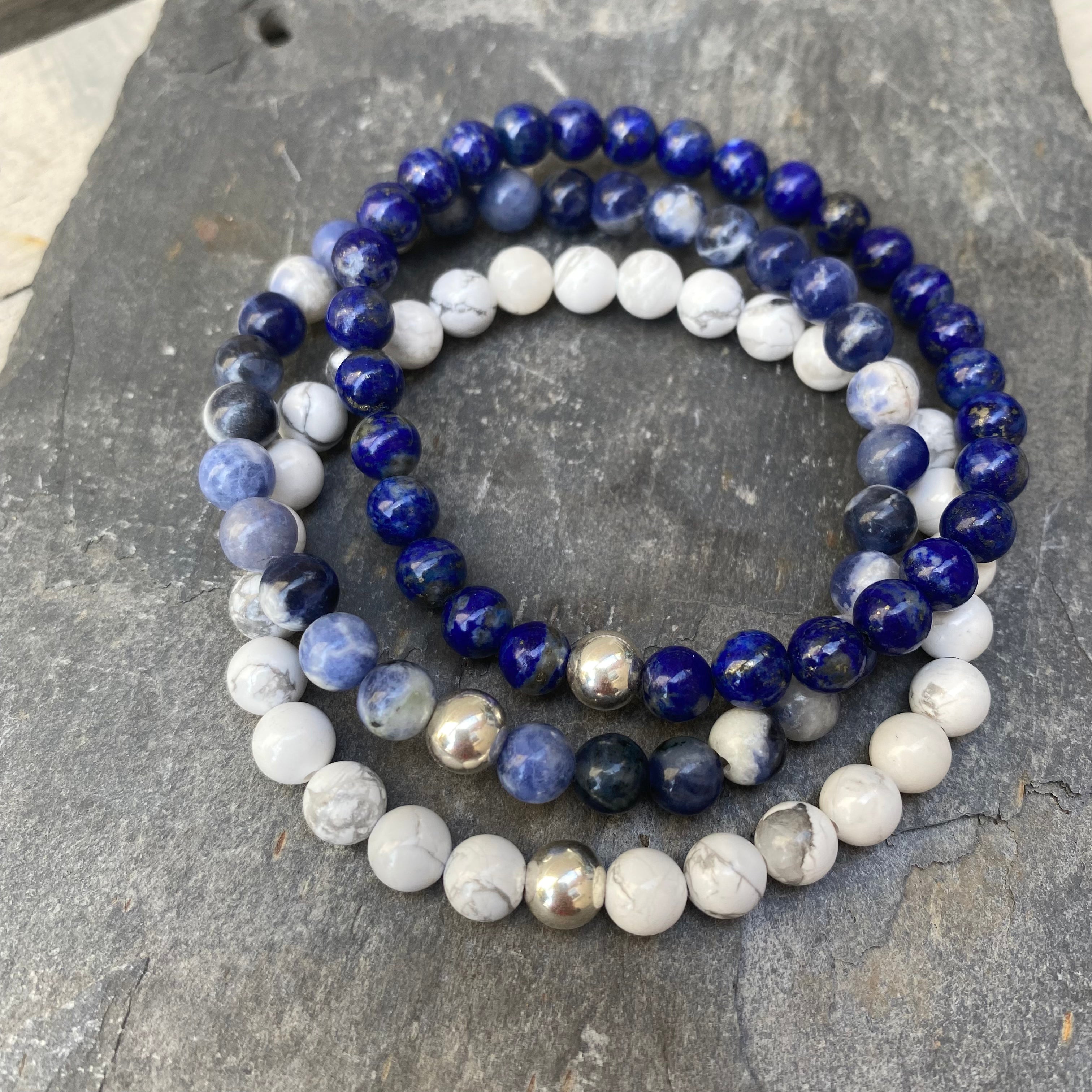 Men’s Lapis Lazuli Bracelet - Sterling Silver and Gemstone Bracelet