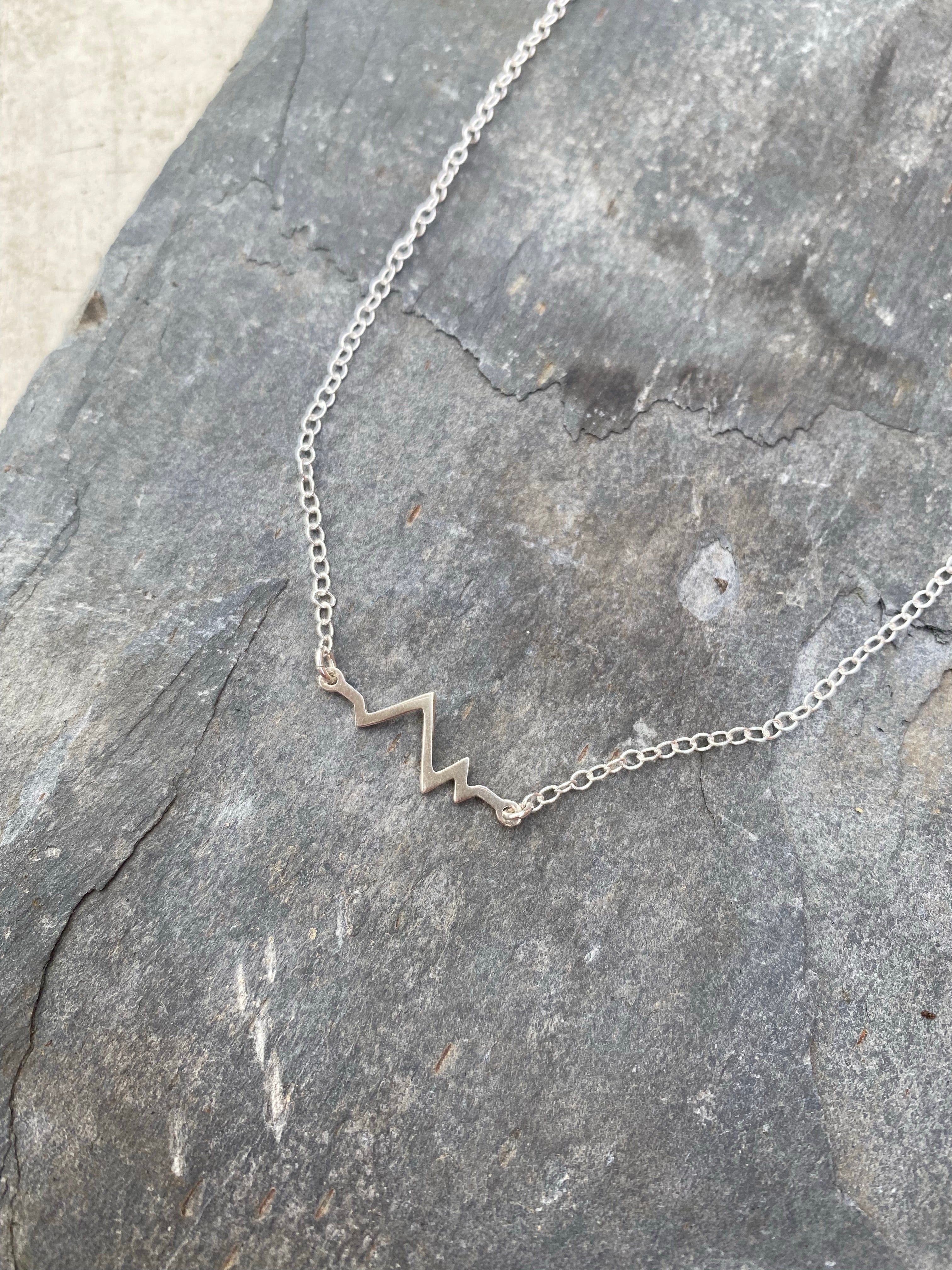 Quirky Jewellery - Sterling Silver Heartbeat Necklace