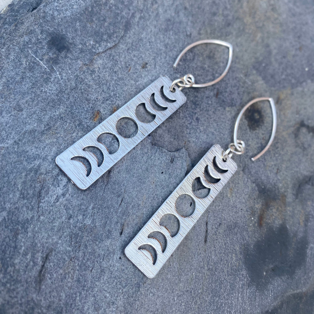 Moon Phases Earrings - Sterling Silver Jewellery