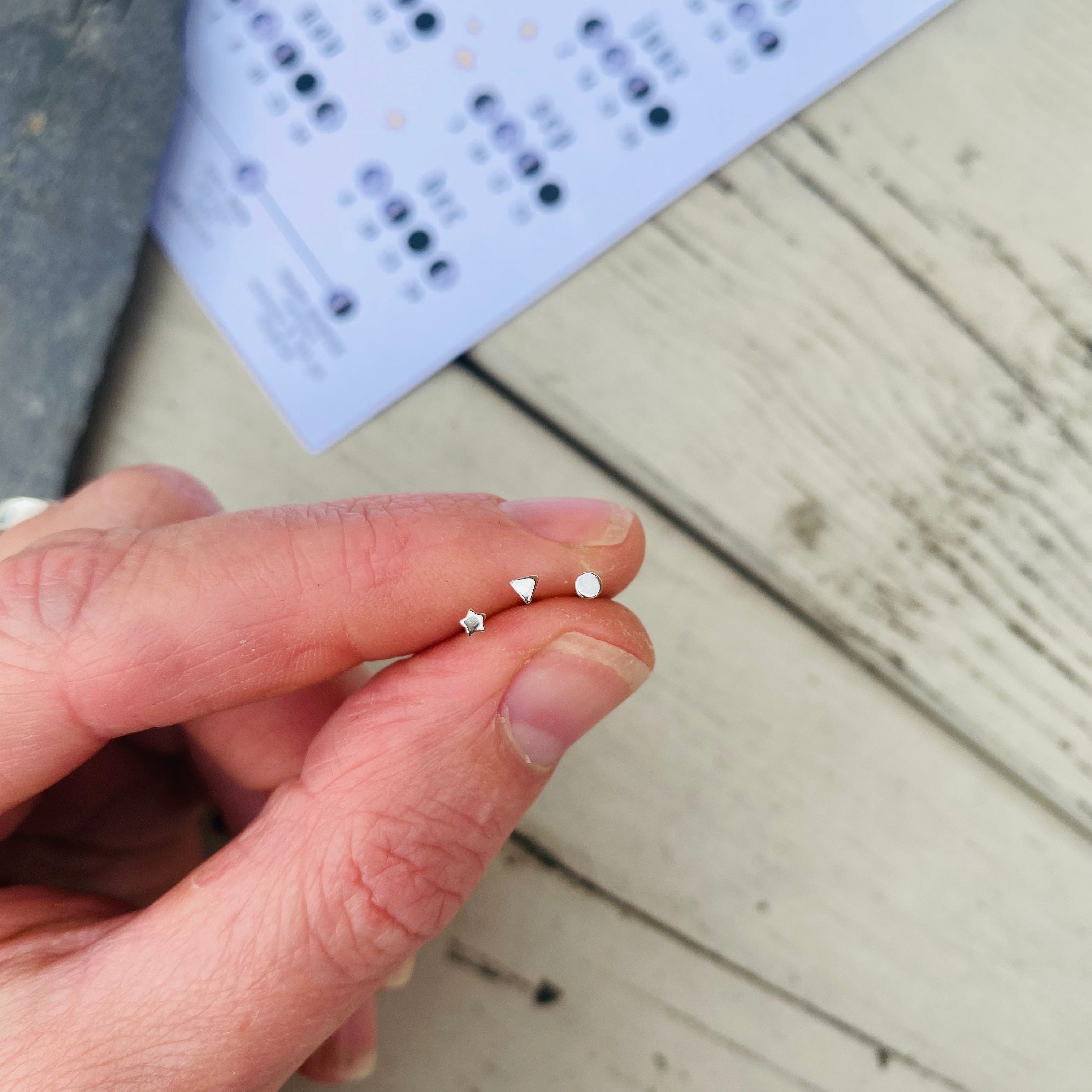 Simple Tiny Stud Earrings Trio - Sterling Silver Jewellery