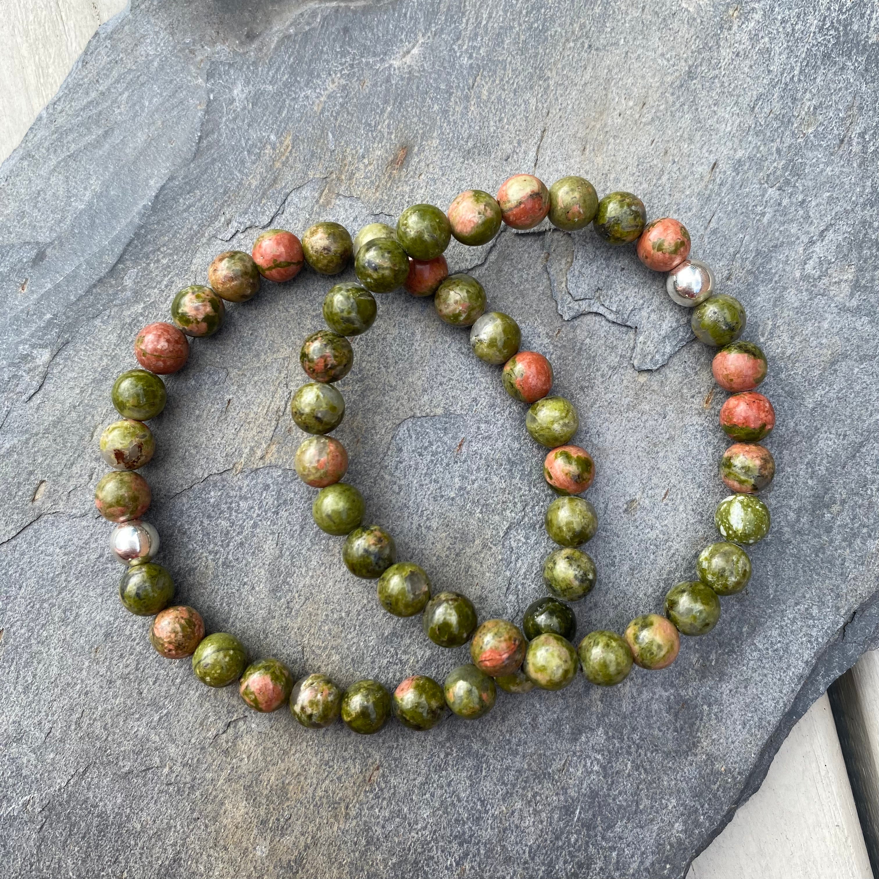 Unakite Gemstone Bracelet - Crystal Jewellery