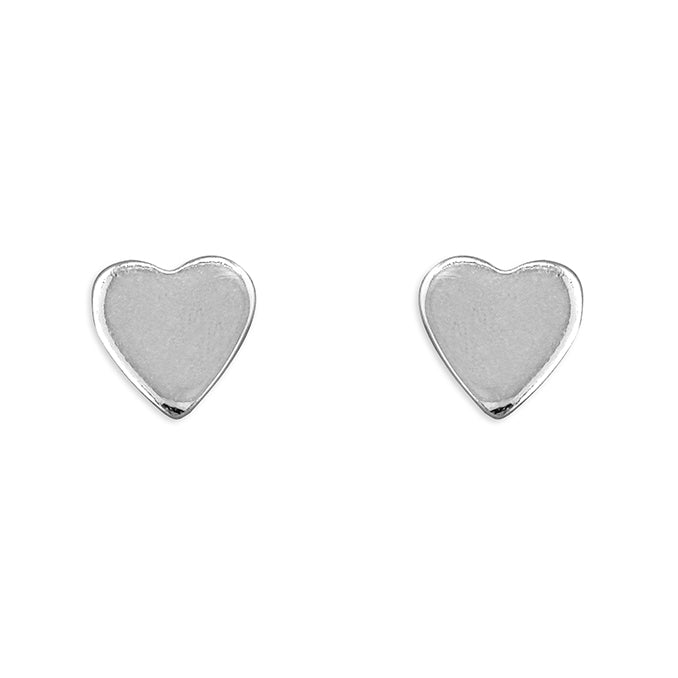 Heart Stud Earrings - Sterling Silver Valentine Jewellery