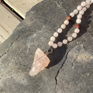 Rose Quartz Zen Mala Necklace