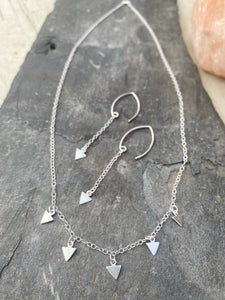 Sterling Silver Triangle Dangle Necklace