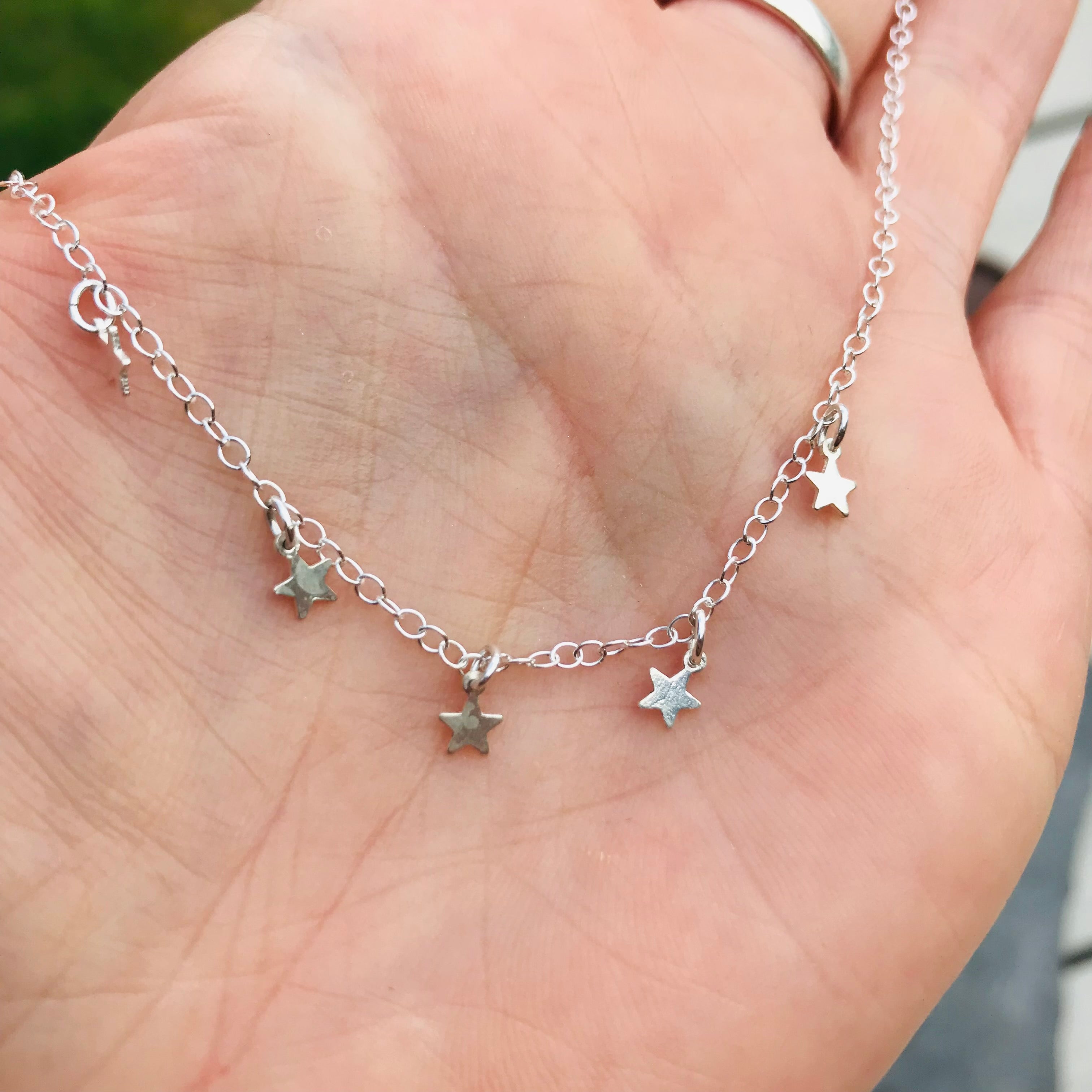 Reach for the Stars - Teeny Tiny Stars Necklace - 18” Sterling Silver Jewellery