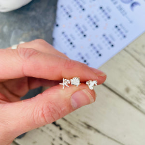 On the Beach Trio of Stud Earrings - Sterling Silver