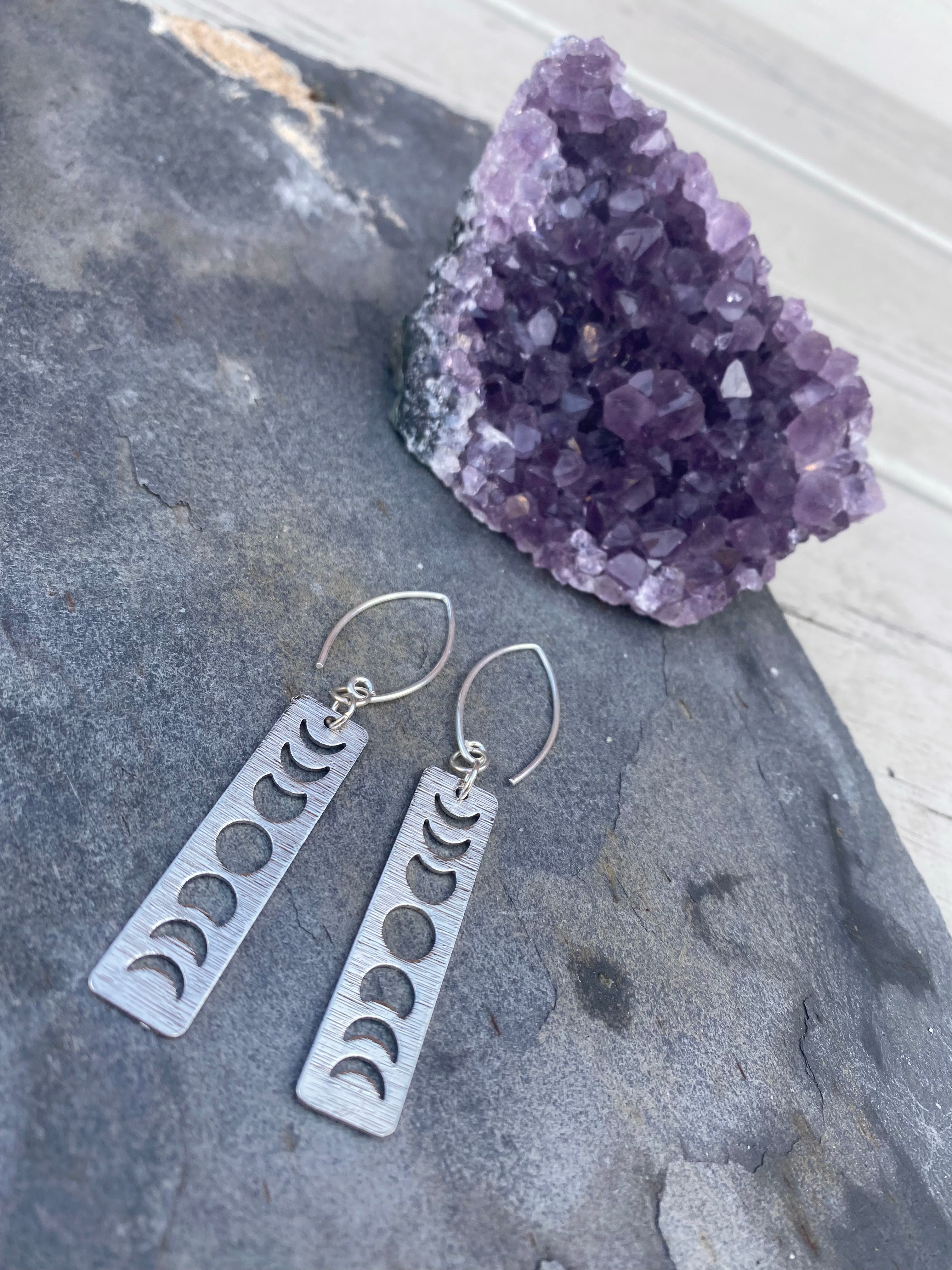 Moon Phases Earrings - Sterling Silver Jewellery