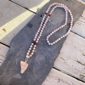 Rose Quartz Zen Mala Necklace