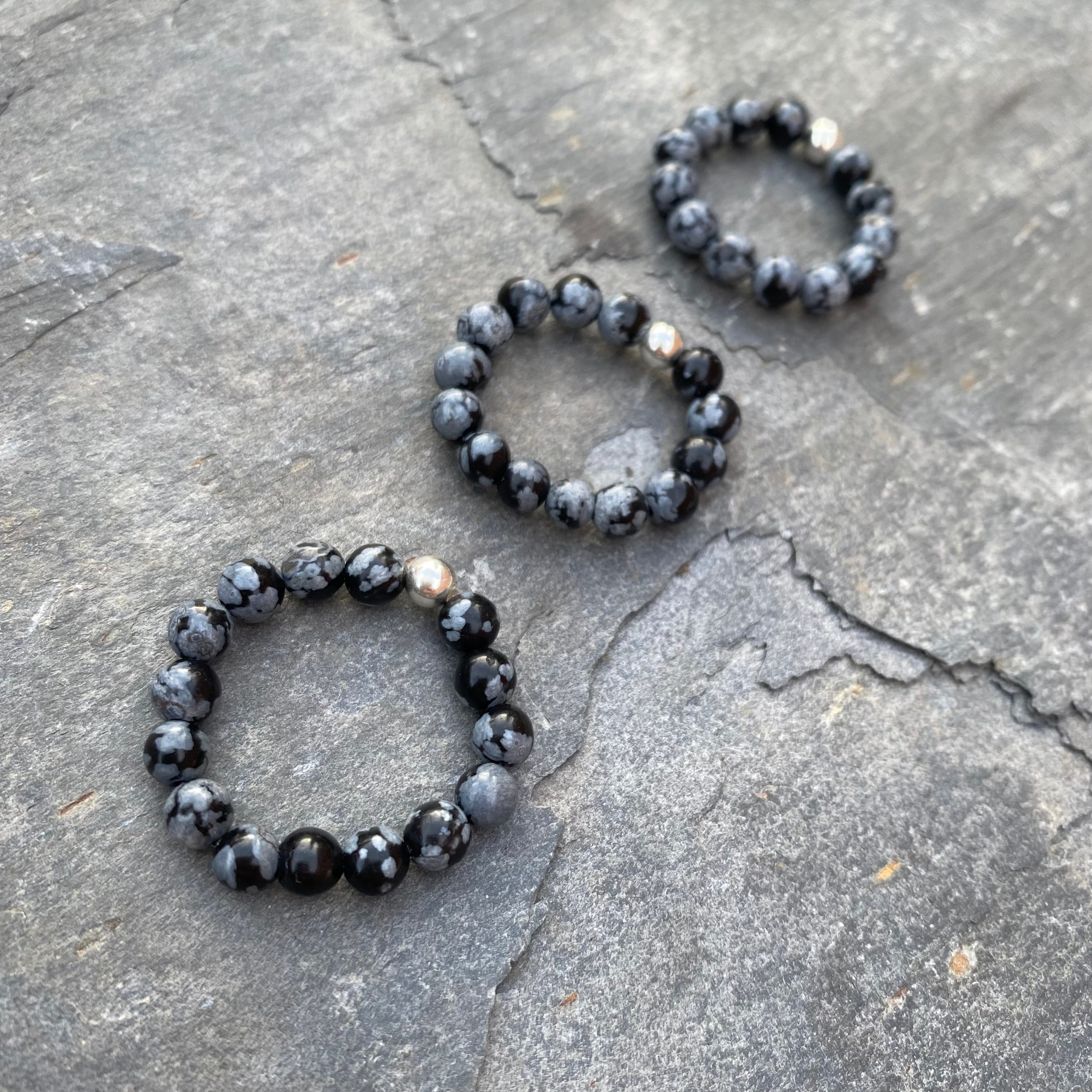 Root Chakra Ring - Snowflake Obsidian Gemstone Jewellery