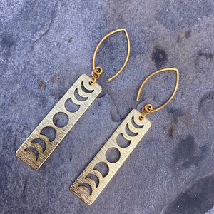 Moon Phases Earrings - Gold Plated Sterling Silver Jewellery