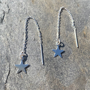 Star Threader Earrings - Sterling Silver Jewellery
