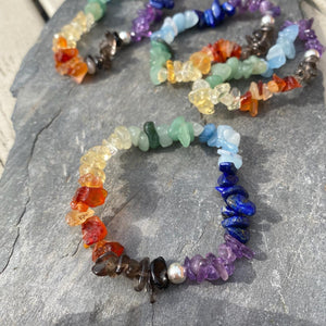 Rainbow Chakra Bracelet - Gemstone Chips Crystal Jewellery